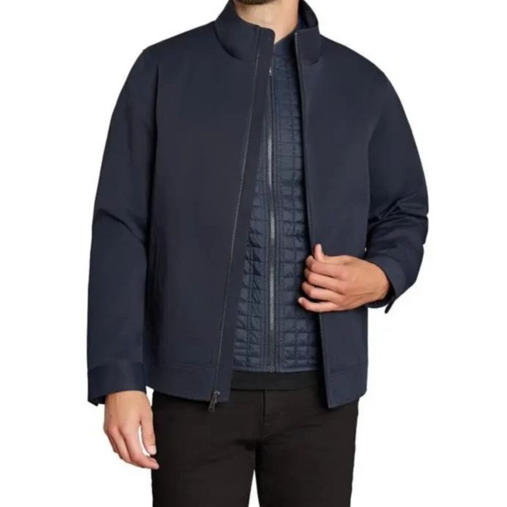 SAM EDELMAN Jacket Mens Medium Navy Blue 3 In 1 Convertible Removable Vest $200